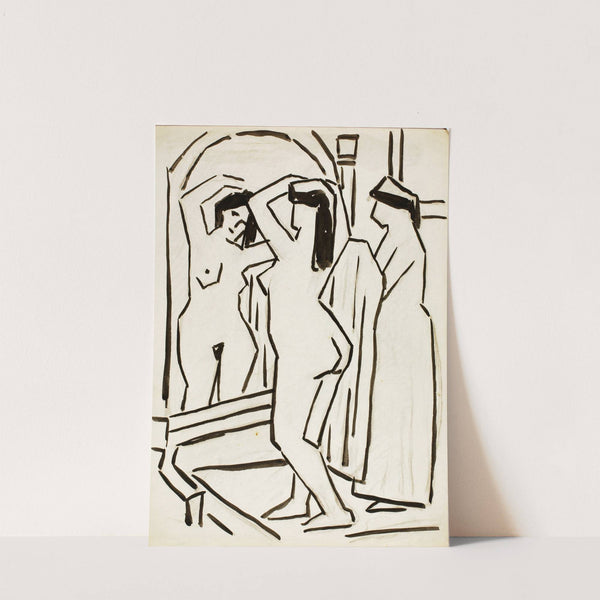 Girl Arranging Hair by Carl Newman