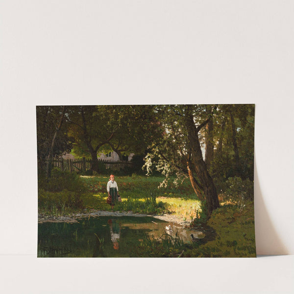 Girl at a pond by Walery Brochocki