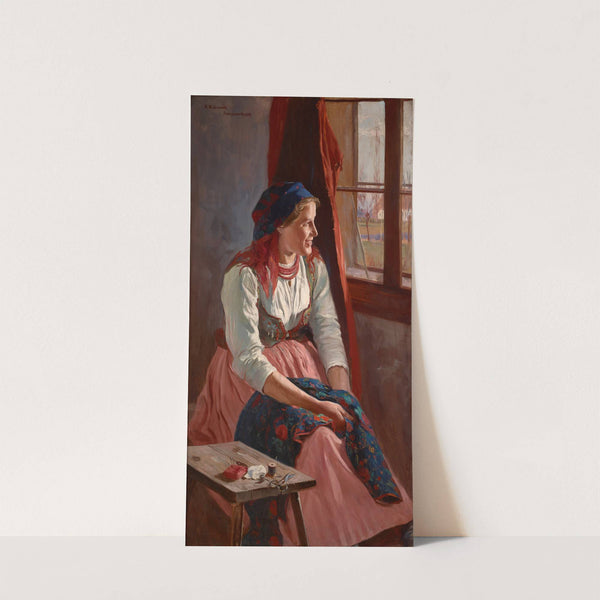 Girl at the Window by Wincenty Wodzinowski