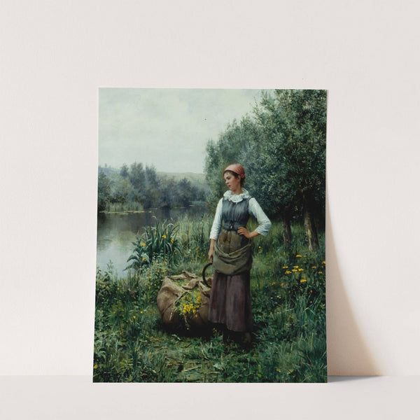 Girl by a Stream, Flanders (c. 1890) by Daniel Ridgway Knight