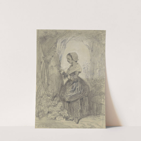 Girl by a tree by Herman Frederik Carel Ten Kate