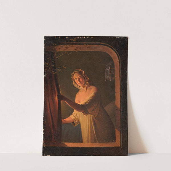 Girl by candlelight (1844) by Johan Gustaf Sandberg