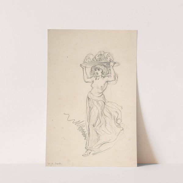 Girl Carrying a Tray with Four Heads by William Bell Scott