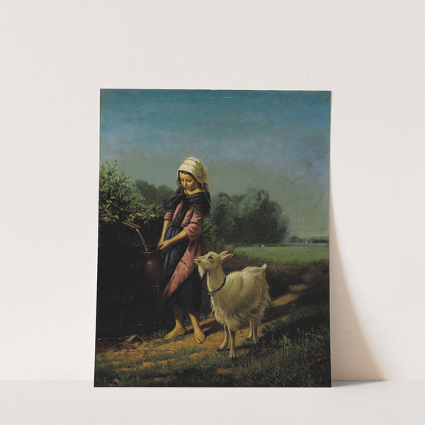 Girl Fetching Water with Goat by Samuel S. Carr