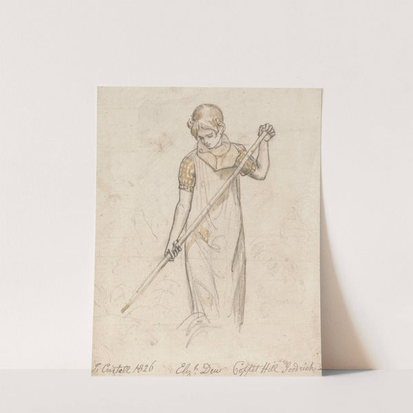 Girl Hoeing; Elizabeth Dew by Joshua Cristall