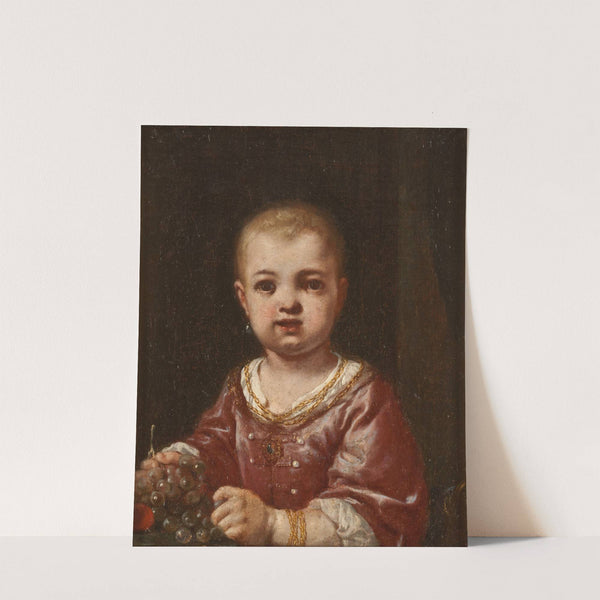 Girl Holding a Bunch of Grapes by Antonio Mercurio Amorosi