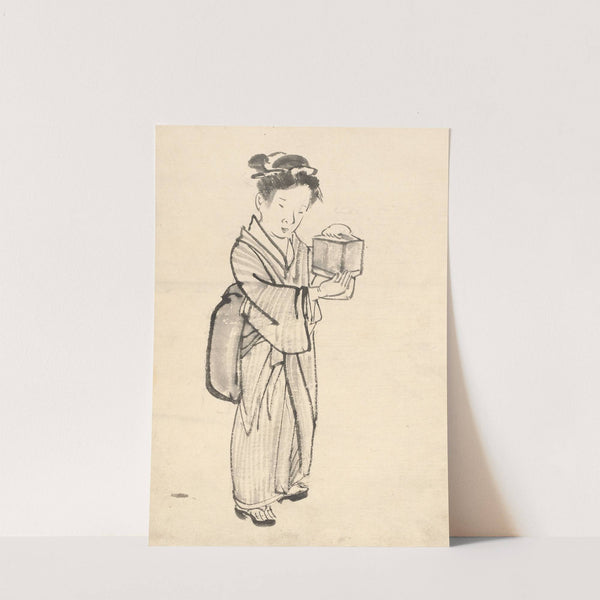 Girl Holding a Cricket Cage (c. 1880–95) by Kōno Bairei
