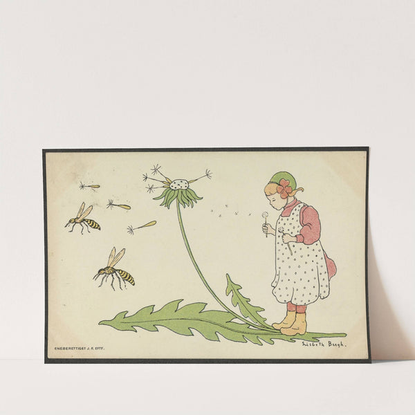 Girl holding flowers by Lisbeth Bergh