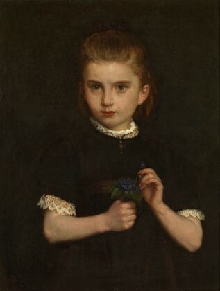 Girl holding Violets