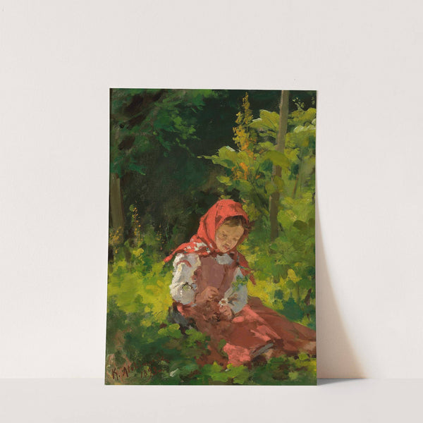Girl in a forest (1893) by Kazimierz Alchimowicz