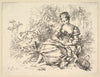 Girl in a Landscape with a Basket of Flowers
