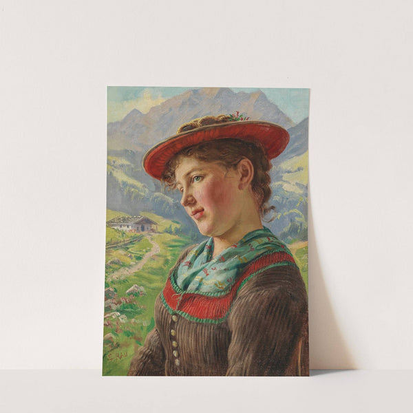 Girl in a Mountain Setting by Emil Rau