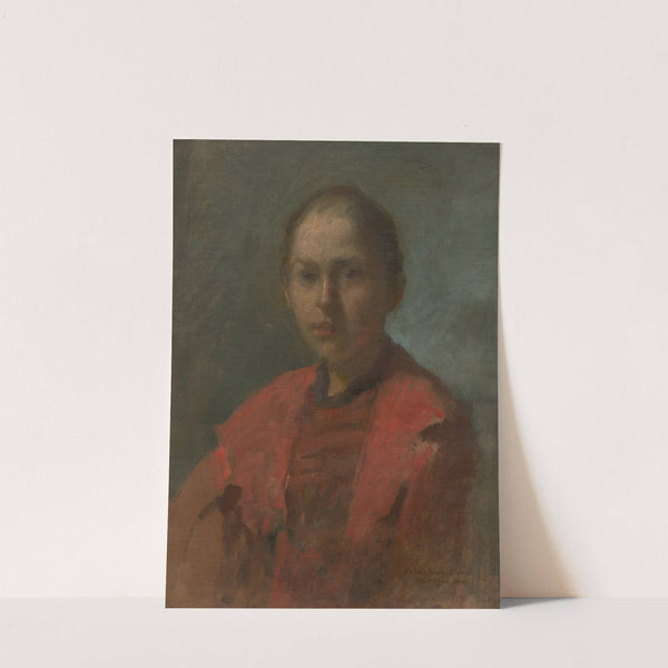 Girl in a red dress by Elemír Halász-Hradil