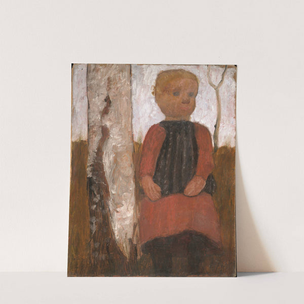 Girl in a red dress by Paula Modersohn-Becker