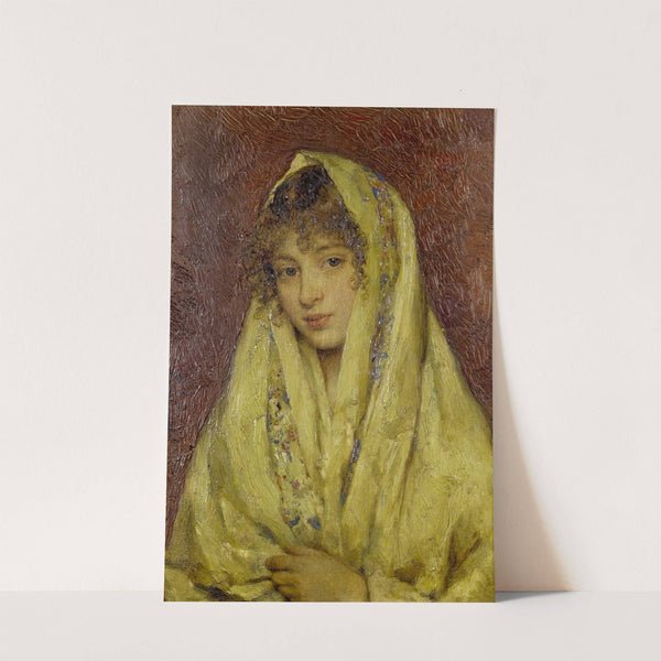 Girl In A Yellow Shawl by Eugen von Blaas