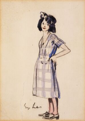 Girl in Checkered Dress