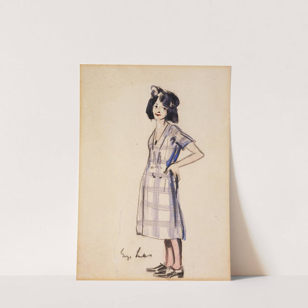 Girl in Checkered Dress by George Luks