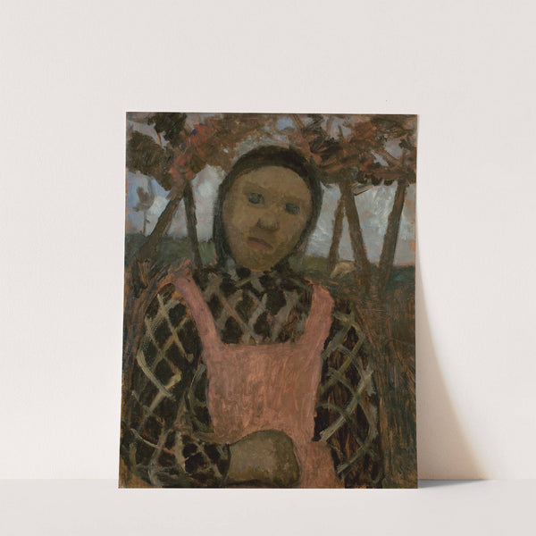 Girl in dusk with plaid blouse by Paula Modersohn-Becker