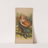 Girl in red chair with pumpkin (1899) by Fair Pub. House