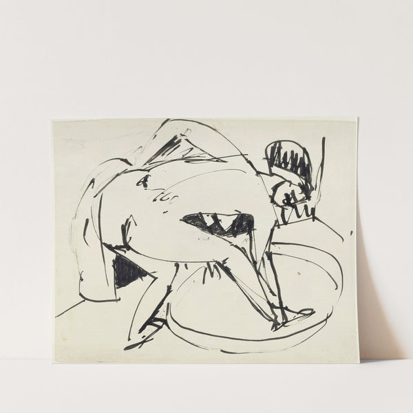 Girl in tub (circa 1913) by Ernst Ludwig Kirchner