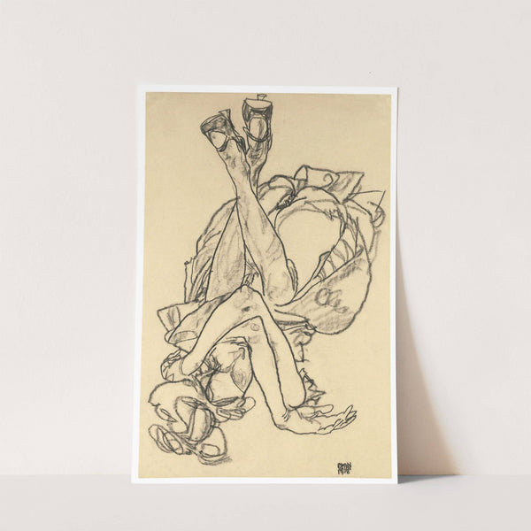 Girl Lying On Her Back With Crossed Arms And Legs (1918) by Egon Schiele