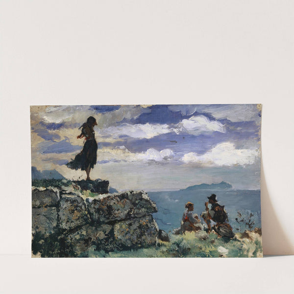 Girl on Ashlars of the Antique City Walls of Norba by Frank Buchser