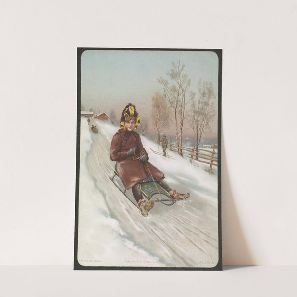 Girl on sled by Axel Hjalmar Ender