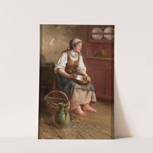 Girl peeling potatoes (1886 - 1893) by Franciszek Ejsmond