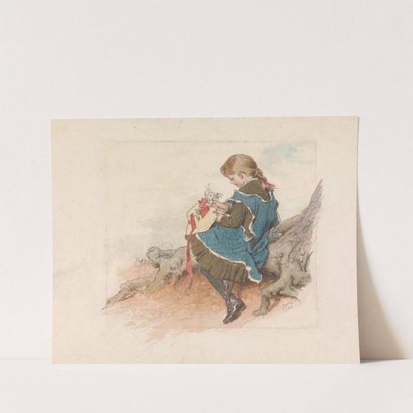 Girl Pinning Flowers on a Hat by Robert Barnes