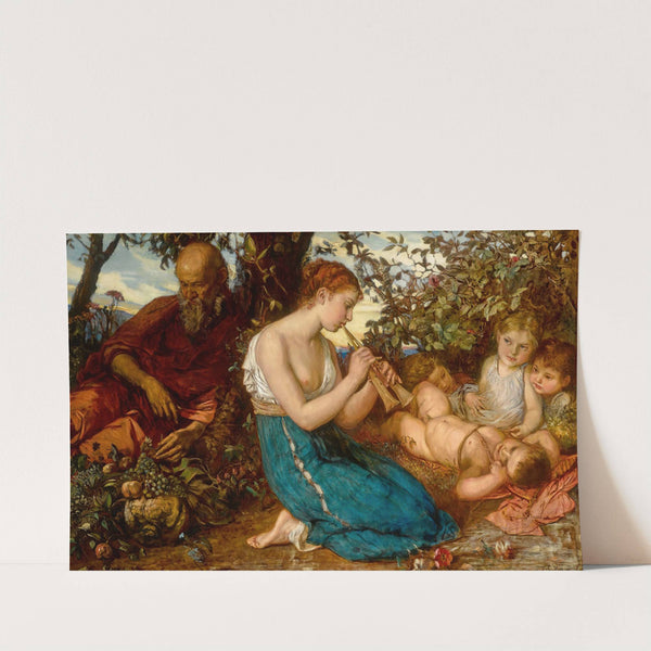 Girl playing The Greek Double Pipe ( 1875) by Franz Seraph Russ