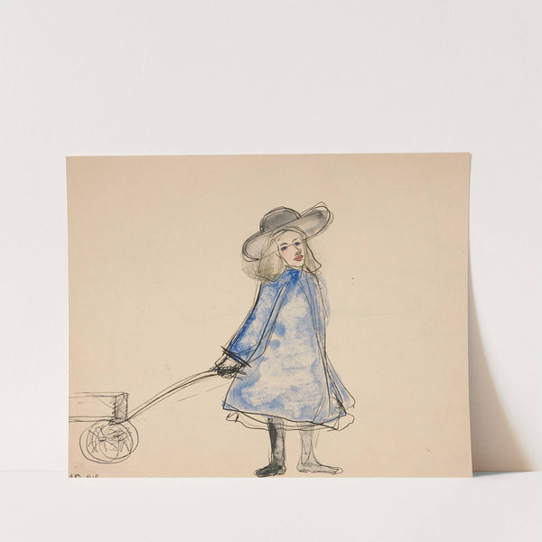 Girl Pulling Wagon (Plain Girl In Blue Dress) (1910) by Charles Demuth