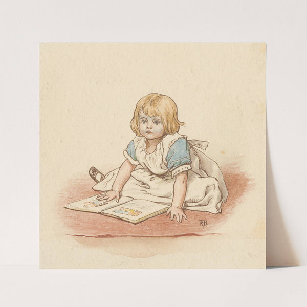 Girl Reading a Picture Book by Robert Barnes