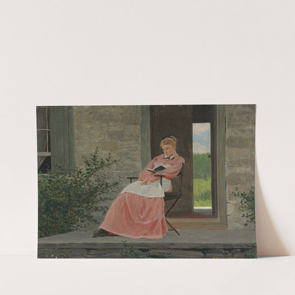Girl Reading On A Stone Porch by Winslow Homer