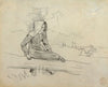 Girl Seated on a Tree Trunk