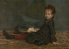 Girl sitting on a carpet