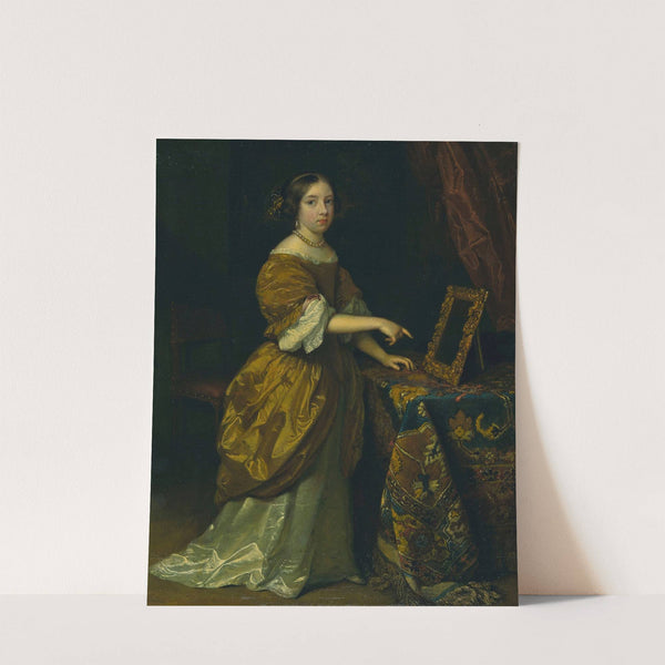 Girl Standing before a Mirror by Caspar Netscher