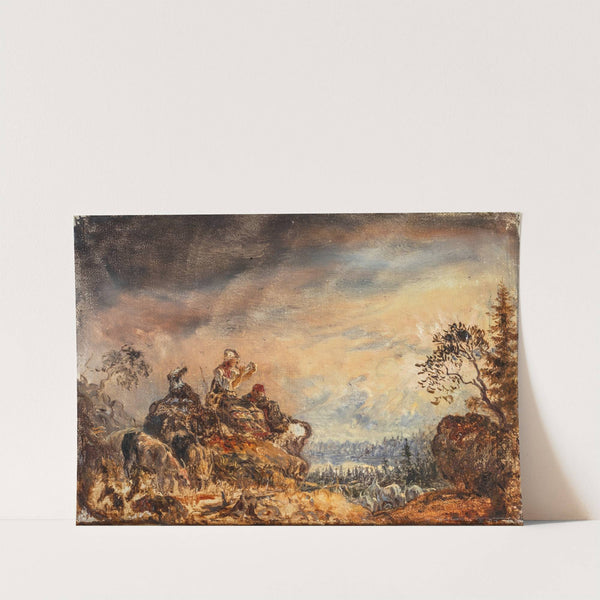 Girl tending Goats. Sketch by Kilian Zoll