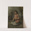 Girl Weaving a Garland by Jean-Baptiste-Camille Corot