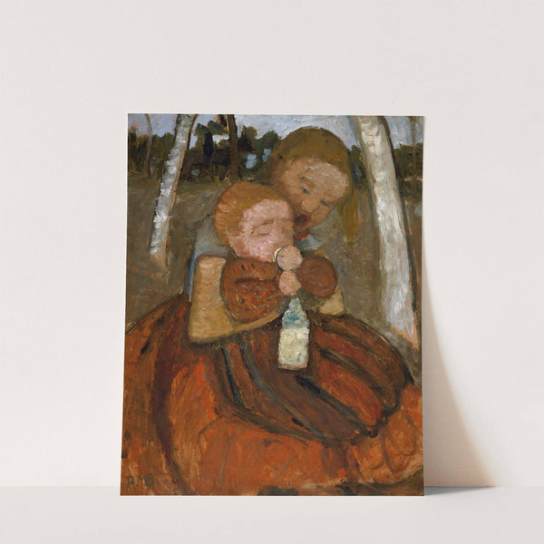 Girl with a Baby Among Birch Trees by Paula Modersohn-Becker