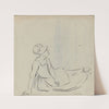 Girl with a Bonnet Reclining (verso) by Paul Sandby