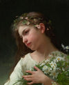 Girl with a bouquet of daisies