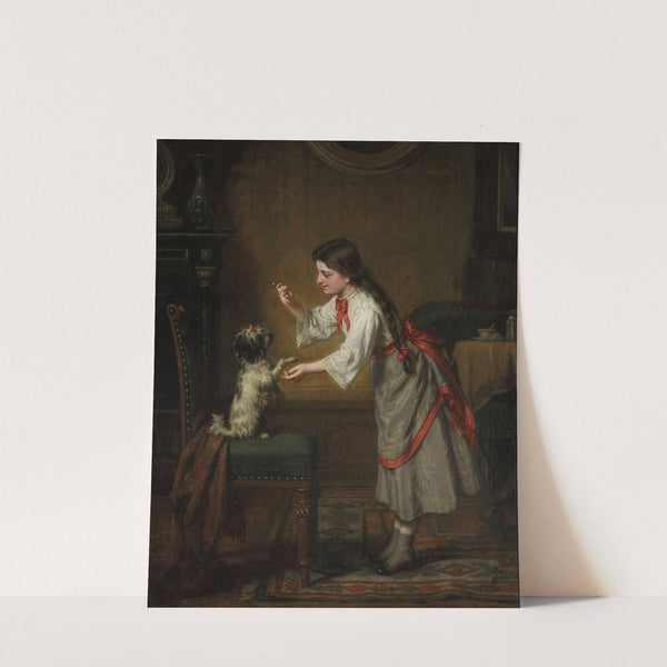 Girl with a dog by Leopold Löffler