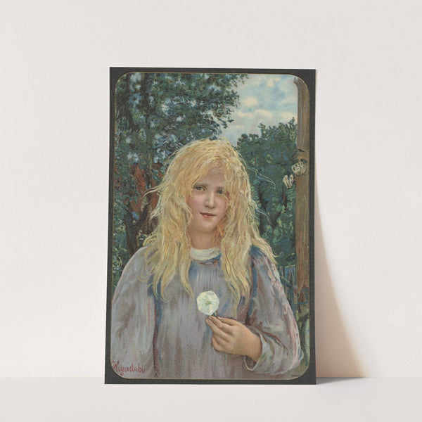 Girl with a flower by Hans Heyerdahl