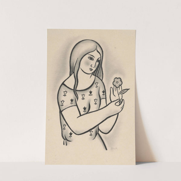 Girl with a flower by Mikuláš Galanda