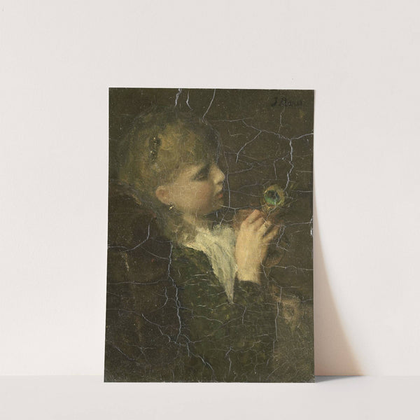 Girl with a Peacock Feather by Jacob Maris