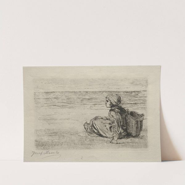 Girl with basket seated on the shore (1879) by Jozef Israëls