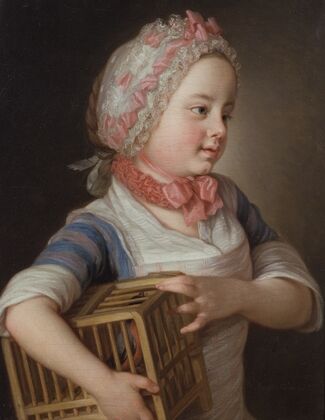 Girl with Bullfinch in a Cage