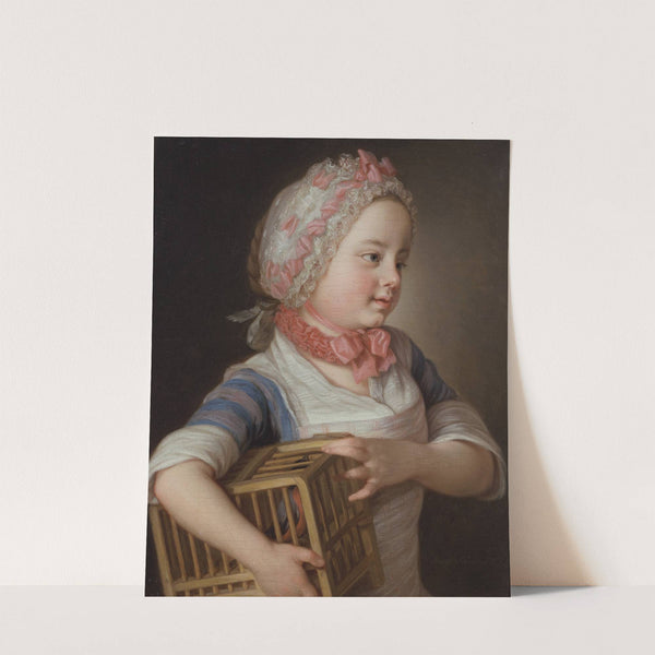 Girl with Bullfinch in a Cage by Per Krafft the Elder