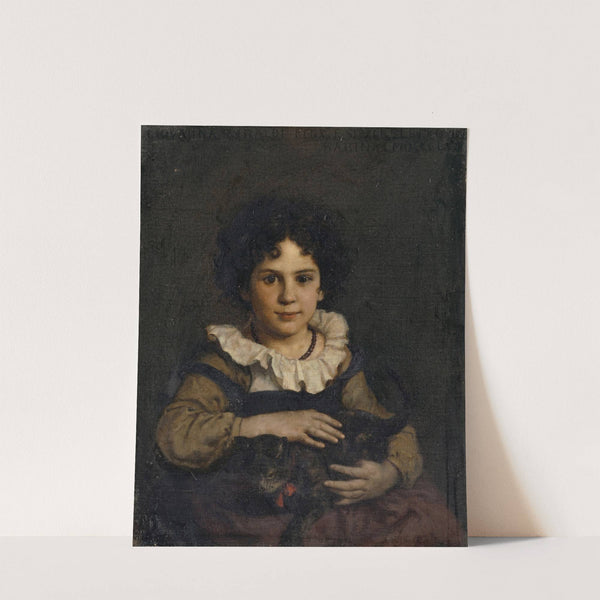 Girl with Cat in Her Arms (1862) by Ernst Stückelberg