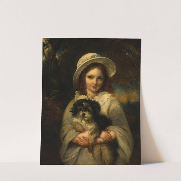 Girl with dog by Frederick Yates Hurlstone